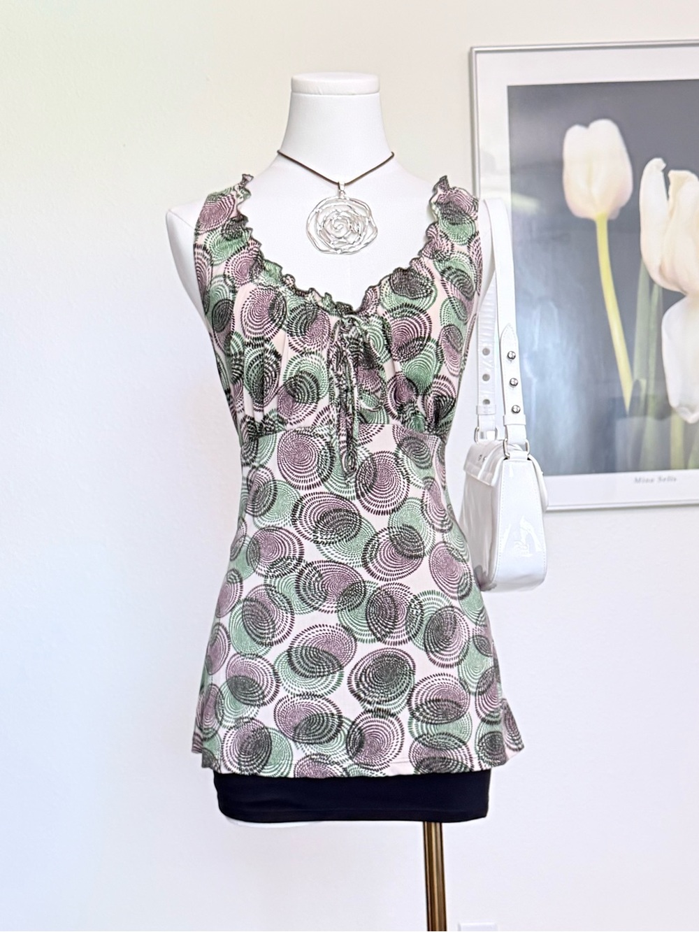 Y2K Vintage Agenda Milkmaid Cami Top Fairy Whimsygoth Feminine